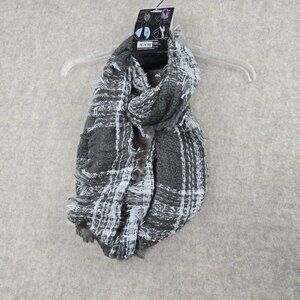 Nicole Industries Womens Infinity Scarf Gray/White Textured Acrylic